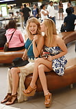 Two SEXY blondes tease in public 7